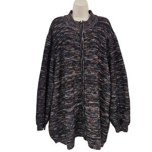 Catherines Sweater Women 4X Colorful Full Zip Mock Neck Knit Cozy Cabincore